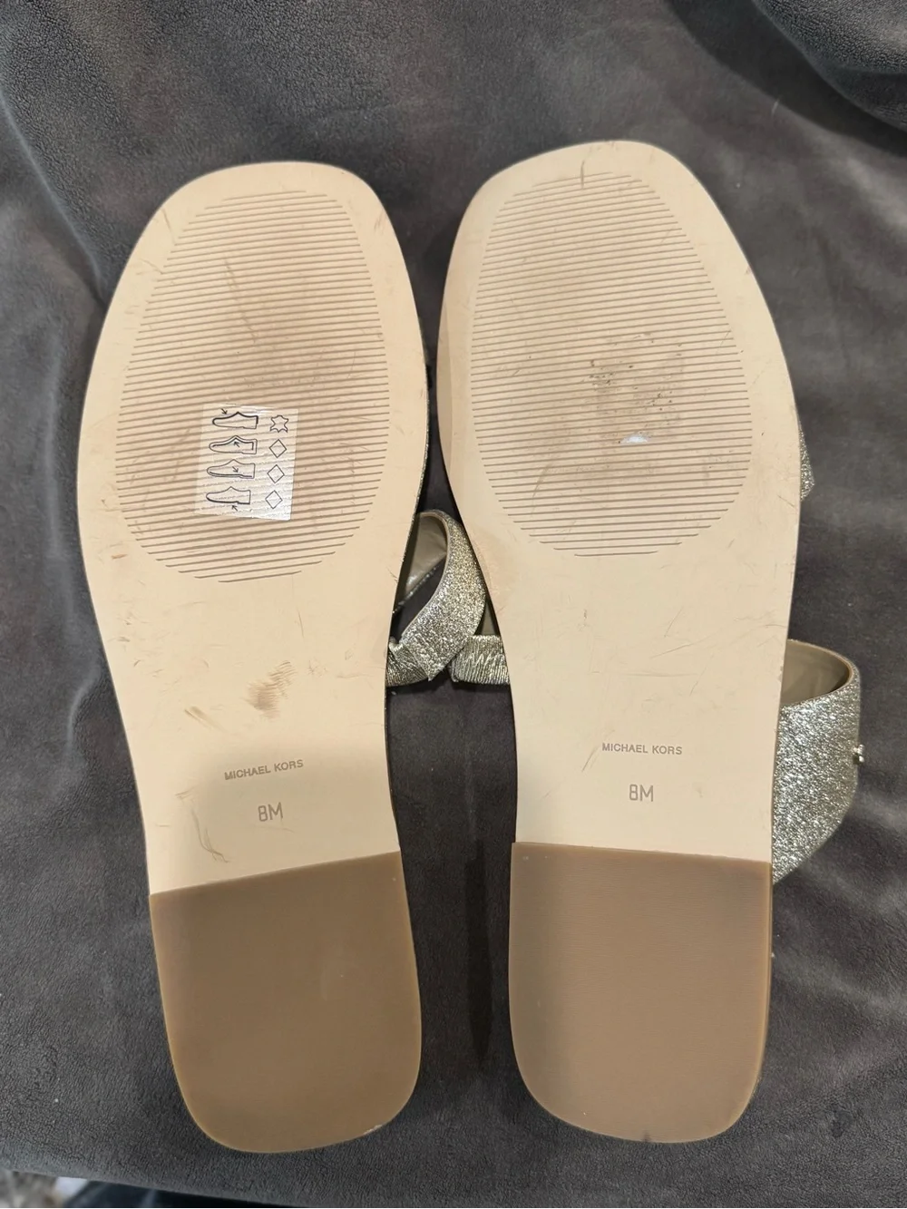 Michael Kors Silver Glitter Slide Mules